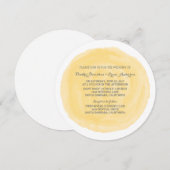 黄色い丸い水彩の結婚式の招待 招待状 (正面/裏面)
