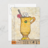 黄色い休日のコップ シーズンポストカード (正面/裏面)