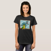 黄色い側面のグリーン チーク コニュア インコとレックスの反射 I Tシャツ (正面フル)