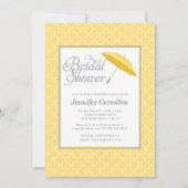 黄色い傘のブライダルシャワーの招待状 招待状 (正面)