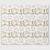 黄色い傘を着た愛らしいイタチ ラッピングペーパー (フラット)