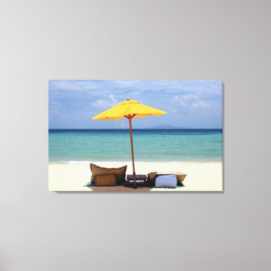 黄色い傘 キャンバスプリント (正面)