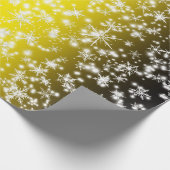 黄色い光の上の雪と輝き ラッピングペーパー (角)