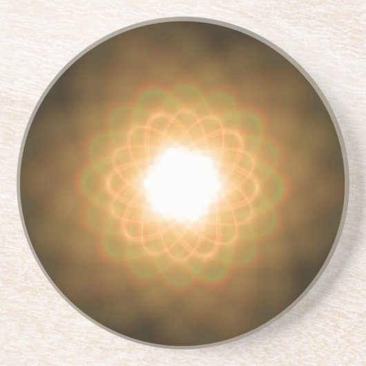 黄色い光の渦（黒） コースター (正面)