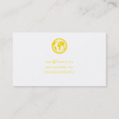 黄色い光沢のある地球、ここのあなたの名前 名刺 (裏面)