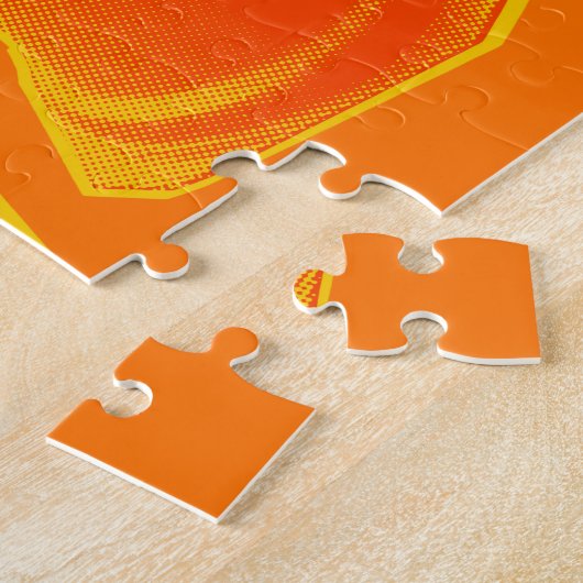 黄色い円錐形のトラフィックストライプ円錐 ジグソーパズル (側面)