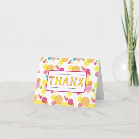 黄色い円、thanx -メッセージカード サンキューカード (正面)