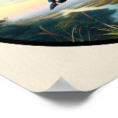 黄色い冠を持つヤギの円形3Dイメージ ポスター (角)