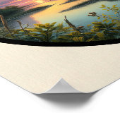 黄色い冠を持つヤギの円形3Dイメージ ポスター (角)