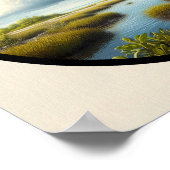 黄色い冠を持つヤギの円形3Dイメージ ポスター (角)