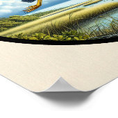 黄色い冠を持つヤギの円形3Dイメージ ポスター (角)