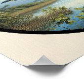 黄色い冠を持つヤギの円形3Dイメージ ポスター (角)