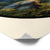 黄色い冠を持つヤギの円形3Dイメージ ポスター (角)