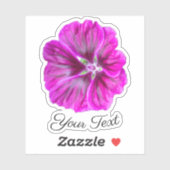 黄色い切手を春にしたピンクの花花びら シール (シート)