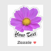 黄色い切手を春にしたピンクの花花びら シール (シート)