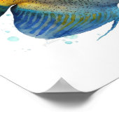 黄色い前縁のアンゲラフィッシュの水色のポスター ポスター (角)