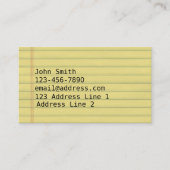 黄色い原稿によって並べられる紙 名刺 (正面)