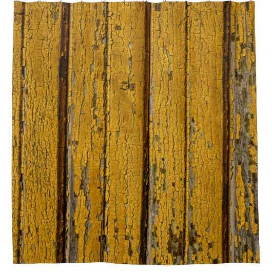 黄色い古いドアや違うフェ絵を描ンス(NAT) シャワーカーテン (正面)