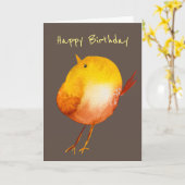 黄色い可愛い鳥 カード (黄色い花)