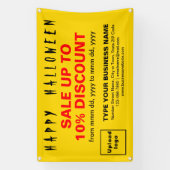 黄色い四角形バナーのビジネス向けハロウィーン販売 横断幕 (縦)