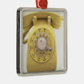 黄色い回転式電話 メタルオーナメント (右)