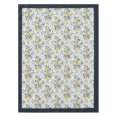 黄色い地中海のレモン色のネイビー色のタイル テーブルクロス (正面)