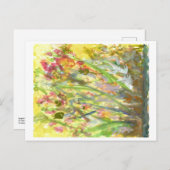 黄色い地面のはがきに背の高い花 ポストカード (正面/裏面)