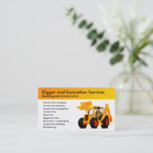 黄色い坑夫のカスタムな建築および掘削機 名刺 (スタンド正面)