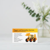 黄色い坑夫のカスタムな建築および掘削機 名刺 (スタンド正面)