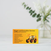 黄色い坑夫の建設請負業者 名刺 (スタンド正面)