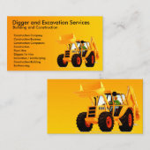 黄色い坑夫の建設請負業者 名刺 (正面/裏面)