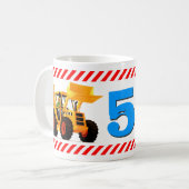 黄色い坑夫の男の子の第5誕生日 コーヒーマグカップ (正面左)