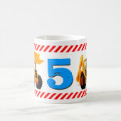 黄色い坑夫の男の子の第5誕生日 コーヒーマグカップ (中央)