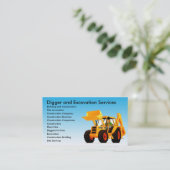 黄色い坑夫/掘削機のカスタムの建築 名刺 (スタンド正面)