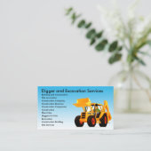 黄色い坑夫/掘削機のカスタムの建築 名刺 (スタンド正面)