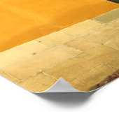 黄色い壁の木製ドア ポスター (角)