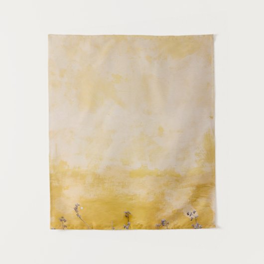 黄色い壁の横の花 タペストリー (正面)