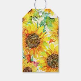 黄色い夏のひまわり ギフトタグ
