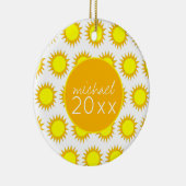 黄色い夏の太陽の日差しが光る セラミックオーナメント (右)