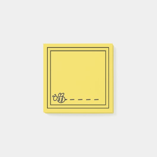 黄色い夏の蜂のモノグラムパターン ポストイット (正面)