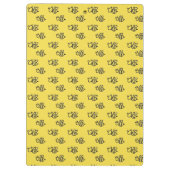 黄色い夏の蜂パターン クリップボード (裏面)