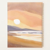 黄色い夕焼けの海岸 | 水彩絵の空気感のある絵画 プランナー手帳 (裏面)