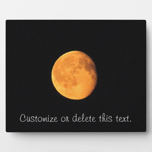 黄色い大月カスタマイズ可能 フォトプラーク (正面)