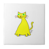 黄色い太った猫 タイル (正面)