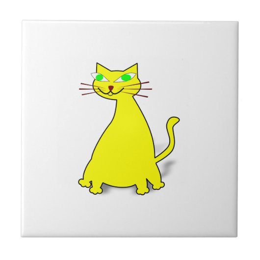 黄色い太った猫 タイル (正面)