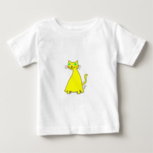 黄色い太った猫 ベビーTシャツ (正面)