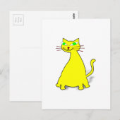 黄色い太った猫 ポストカード (正面/裏面)