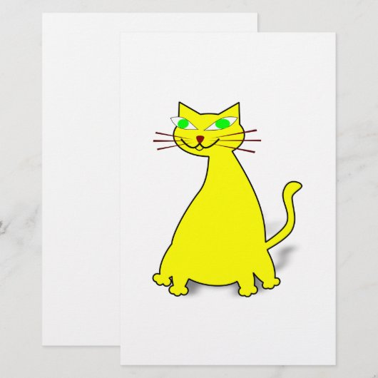 黄色い太った猫 便箋 (正面/裏面)