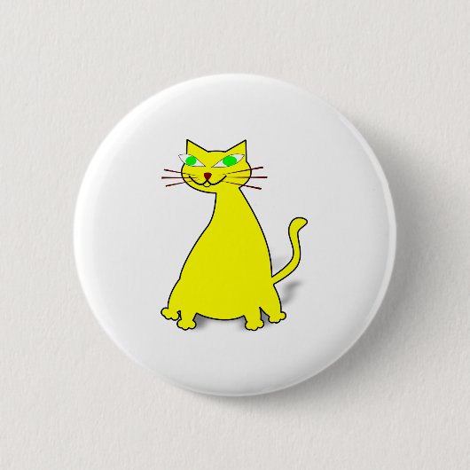 黄色い太った猫 缶バッジ (正面)