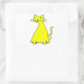 黄色い太った猫 長方形シール (バッグ)